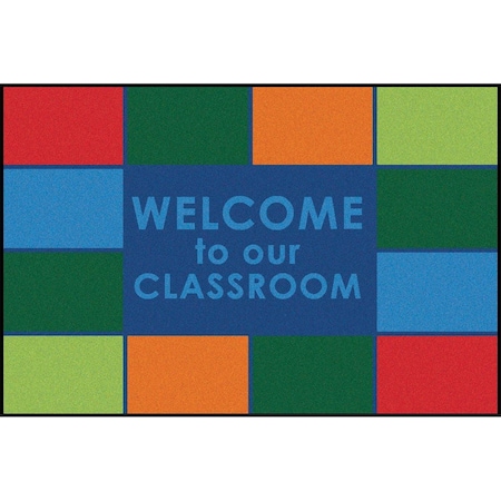 Carpets For Kids 4 x 6 ft. Rectangle Classroom Welcome Rug CA61936